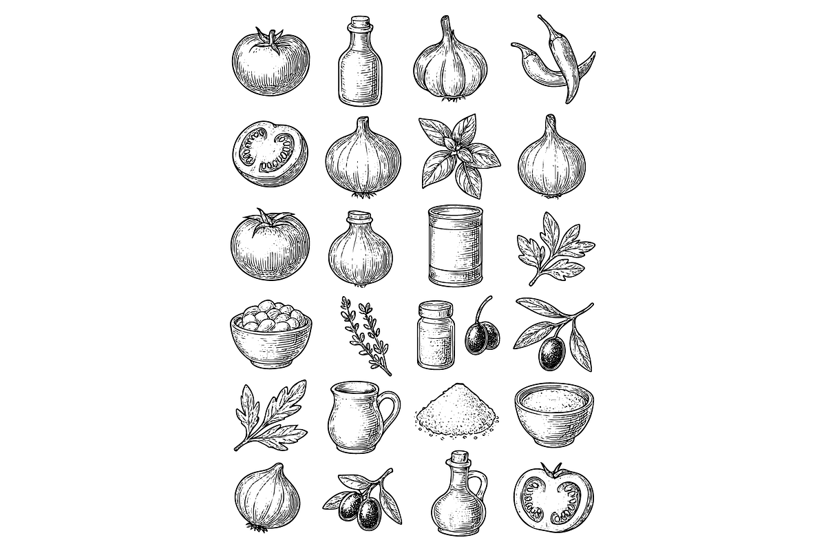 Mediterranean Cooking Ingredients, an Object Graphic by nikagraphic (Photo 3 of 3)
