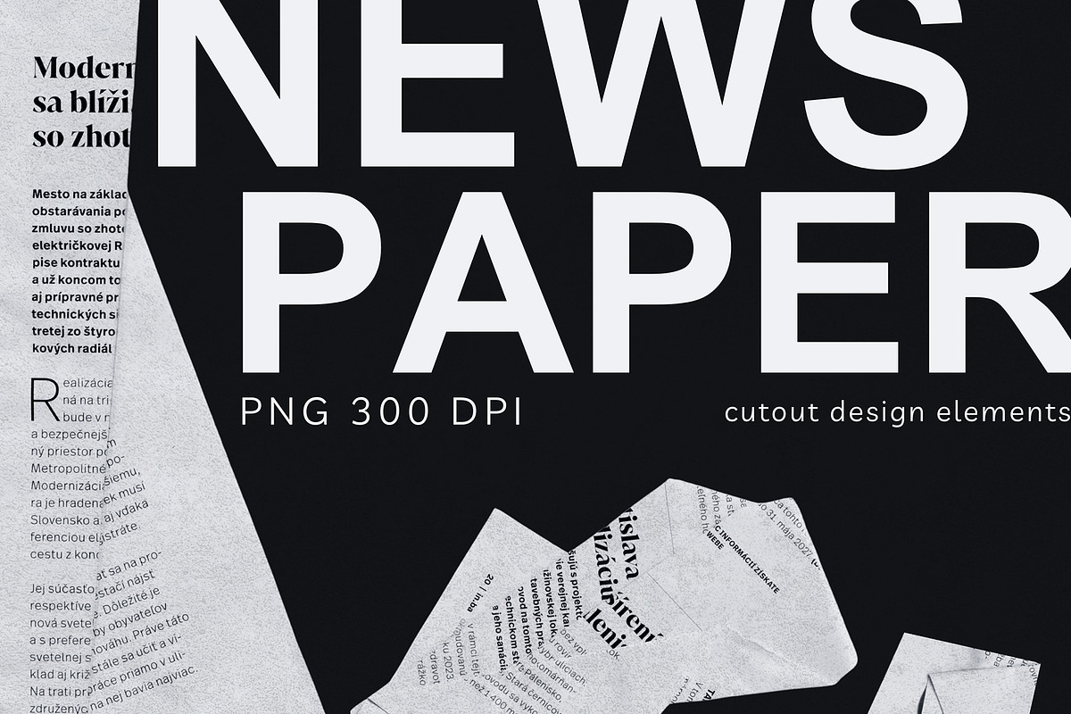 Newspaper Cutouts Collage Grunge Kit, an Object Graphic by ilonitta (Photo 7 of 10)