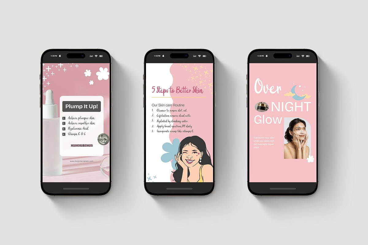 Animated Skincare Instagram Stories, a Social Media Template by TheBrightGrap (Photo 6 of 11)