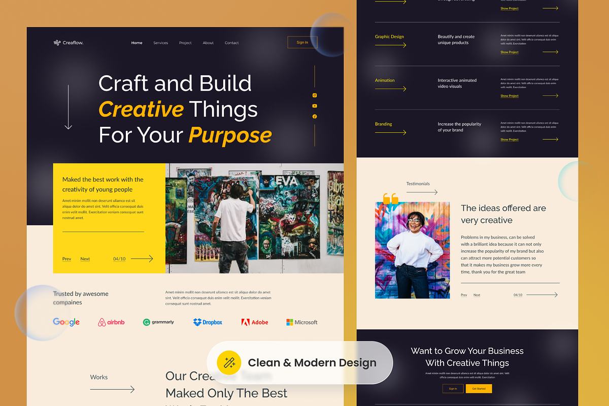 Creative Agency Landing Page, a Landing Page Template by SLAB! Design (Photo 2 of 4)