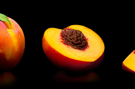 Fresh peach isolated on white stock photo containing peach and nectarine, a Food & Drink Photo by sergeypeterman