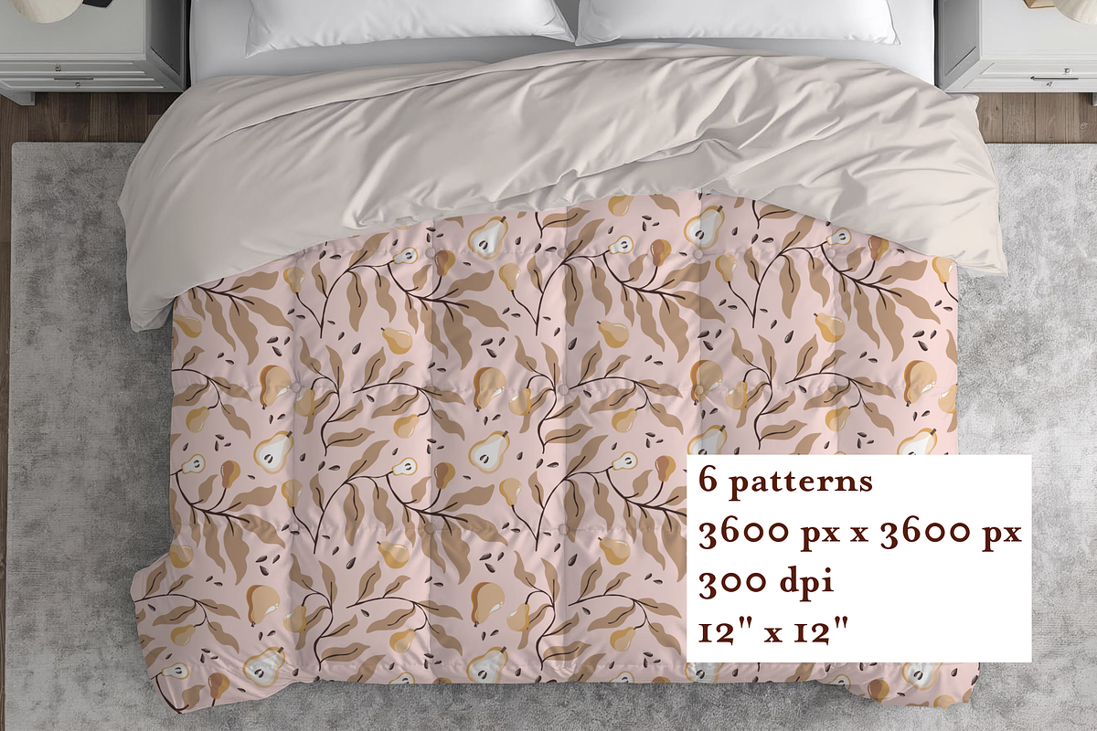 Botanical Boho Pear Seamless Pattern, a Pattern Graphic by Little Creative Scribbles (Photo 5 of 8)