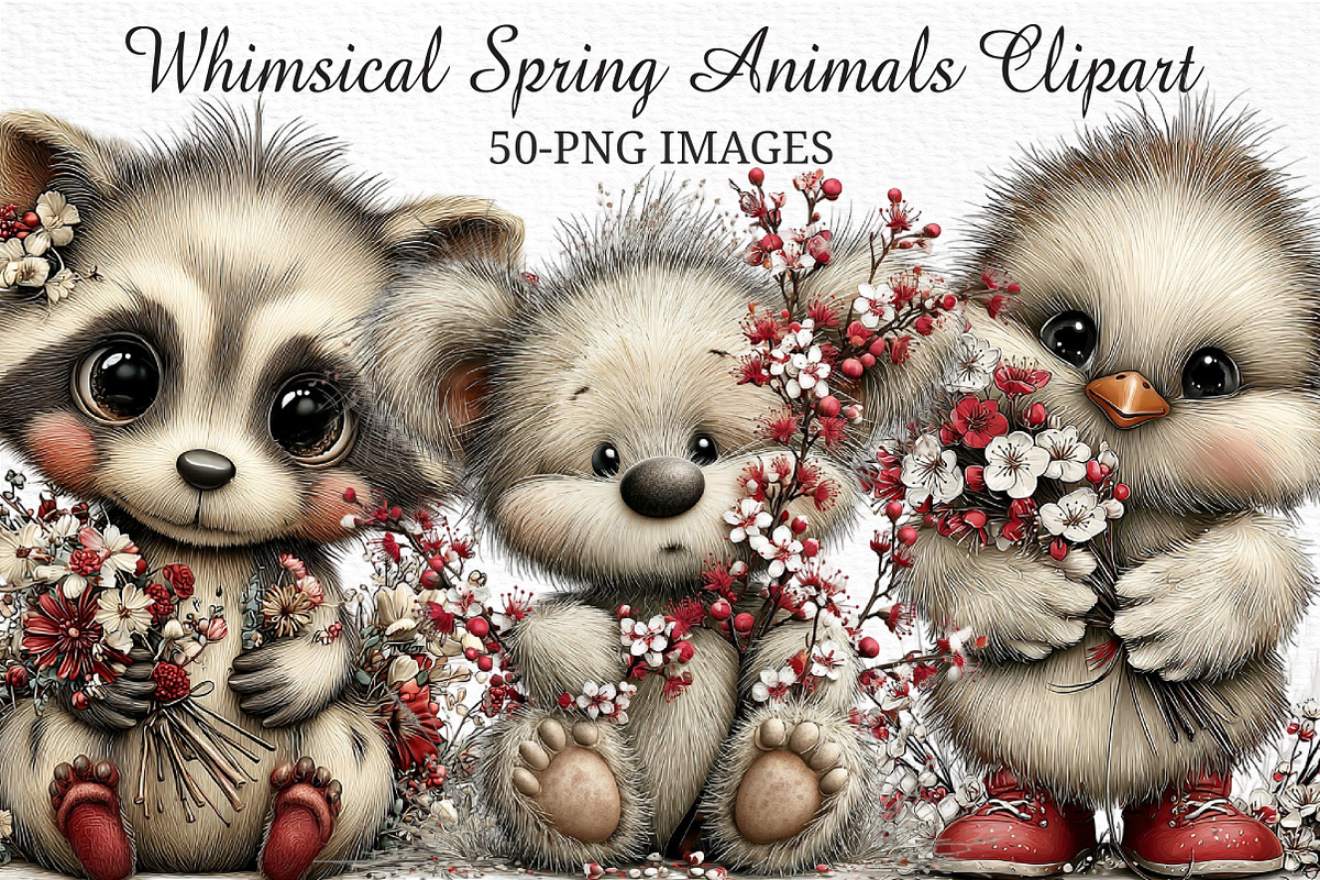 Whimsical Spring Animals Clipart, an Illustration by Craft Nest (Photo 1 of 11)