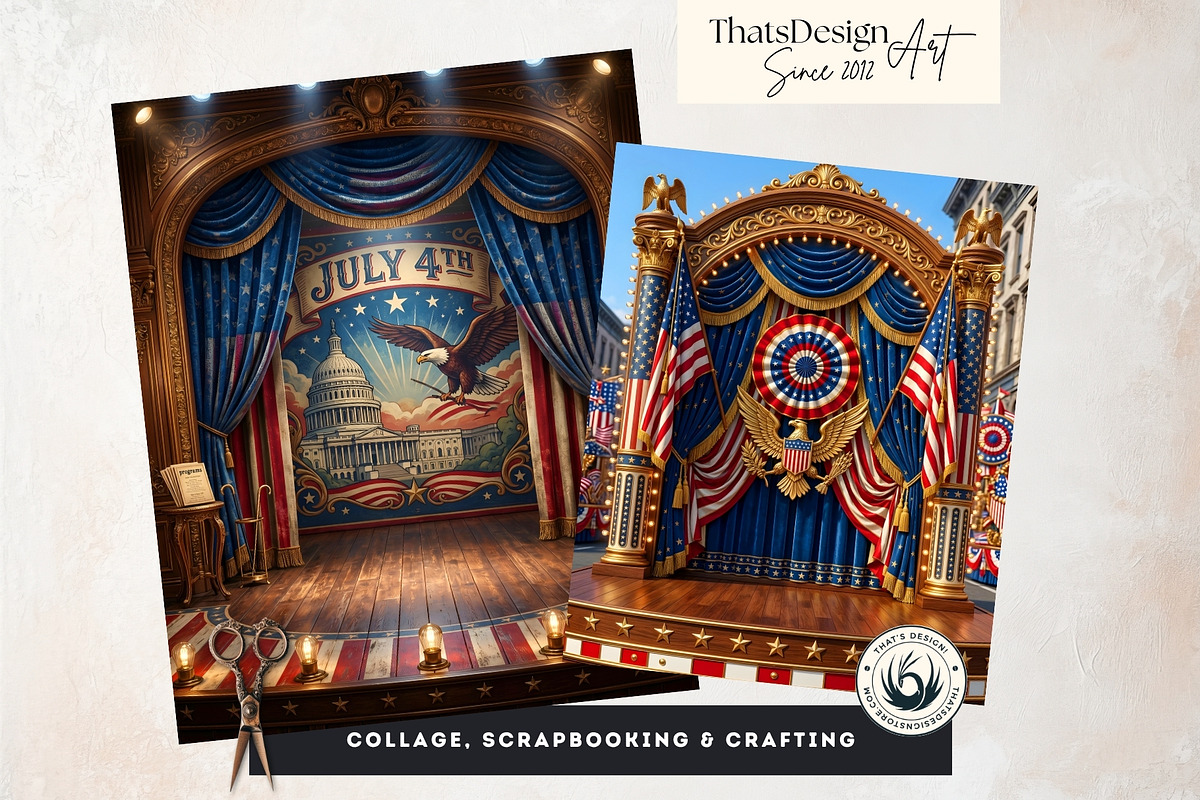 Patriotic 4th of july Backdrops v2, a Background Graphic by ThatsDesignArt (Photo 7 of 9)
