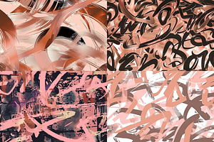 Rose Gold Graffiti Seamless Patterns