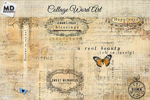 Collage Style Vintage Word Art