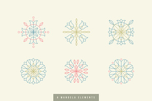 6 Mandalas with Design Elements
