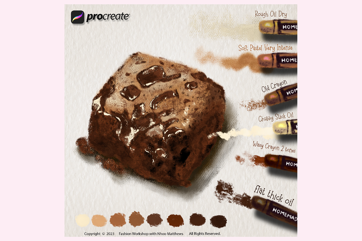 Procreate Homemade Oil Pastels Brush, a Brush Add-On by Fashion Workshop Bkk (Photo 5 of 14)
