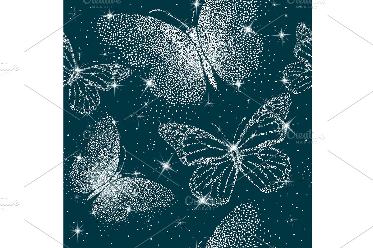 Butterflies from dots snowy, an Animal Illustration by Nenahliadava Design