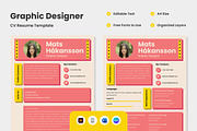 CV Resume Graphic Designer V1, a Resume Template by productype1 (Thumbnail 1 of 3)