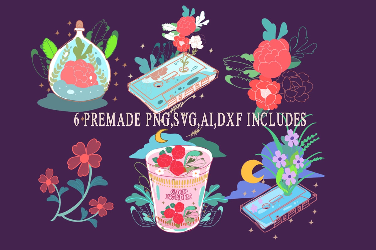 peony pop art procreate stamp brush, a Brush Add-On by Meisanmui (Photo 3 of 5)