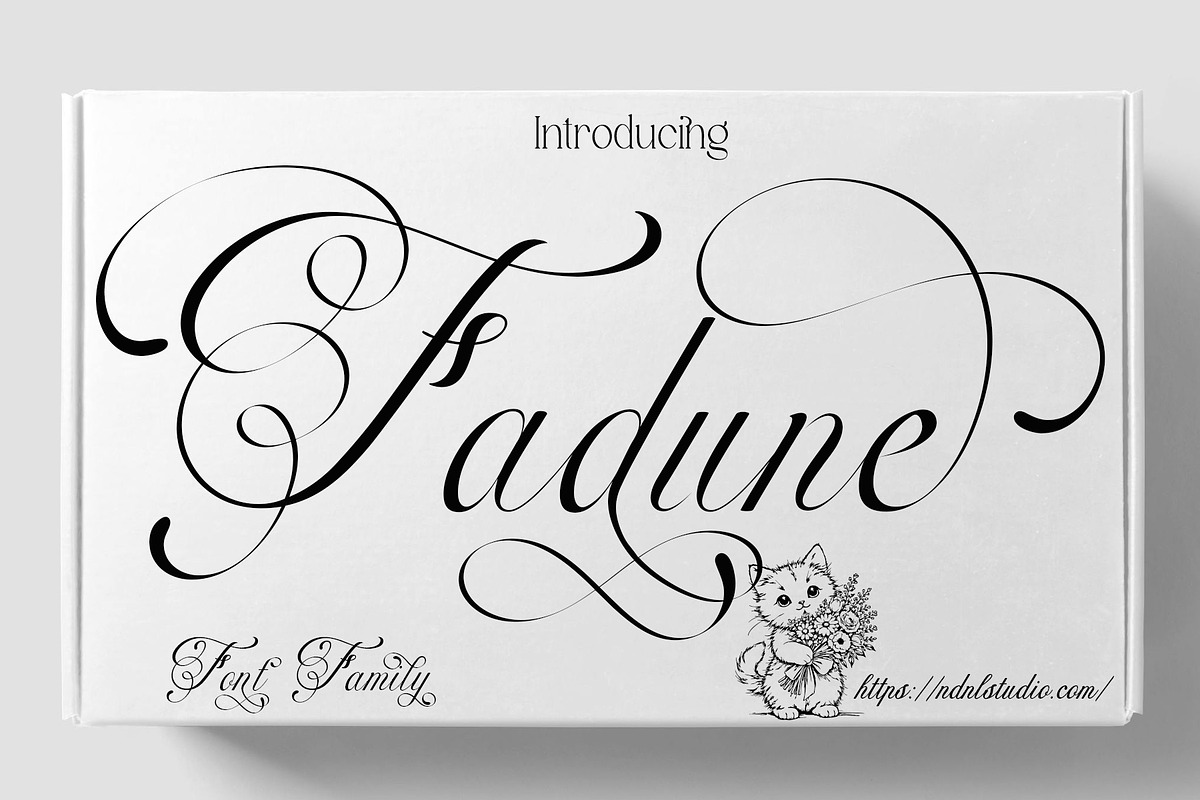Fadune – Calligraphy Font Family, a Script Font by NDNL Studio (Photo 1 of 10)