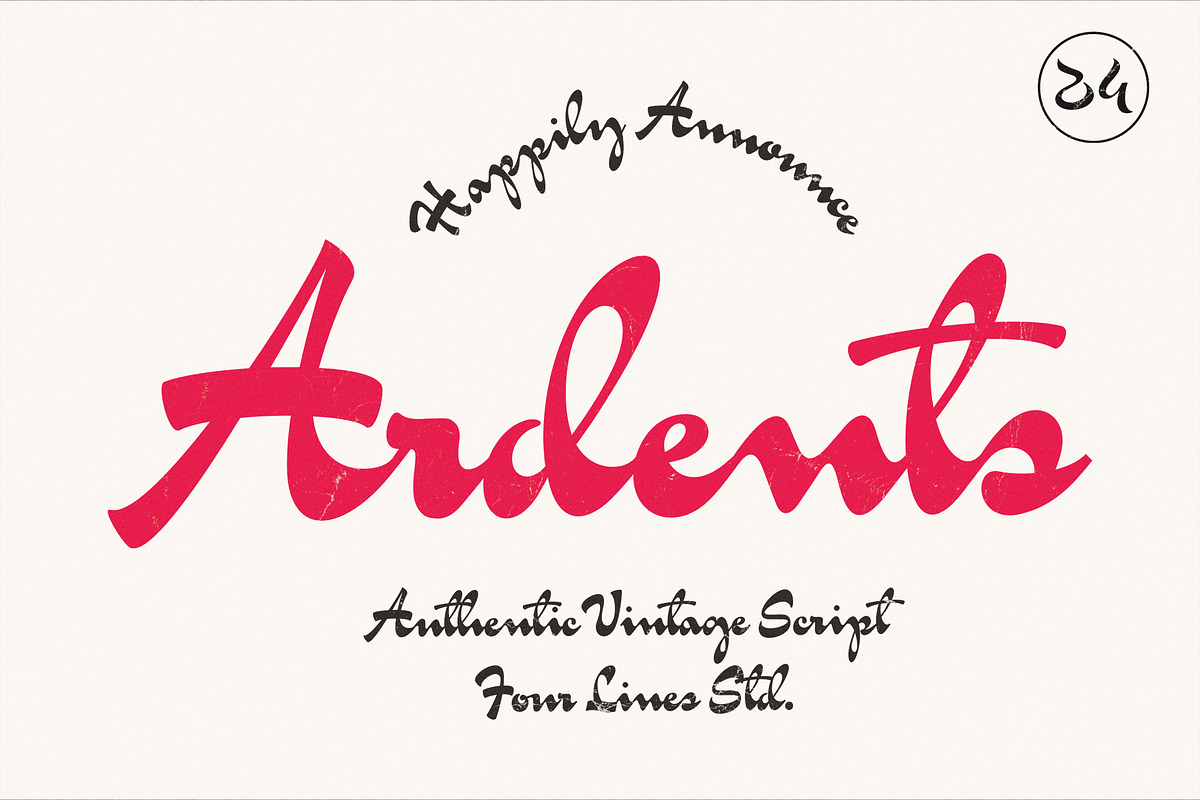 50% Ardents – Vintage Font Script, a Script Font by Four Lines Std. (Photo 1 of 9)
