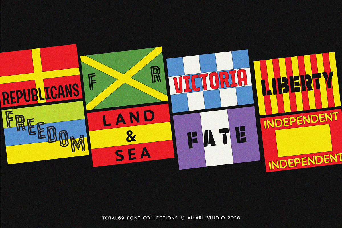 Total 69 — Football Font Collection, a Sans Serif Font by Aiyari (Photo 11 of 20)