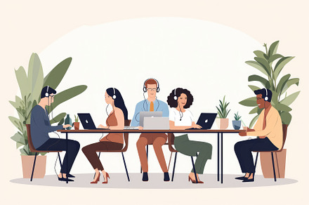 Vector illustration of people workin, a Photo by Iftikhar Alam