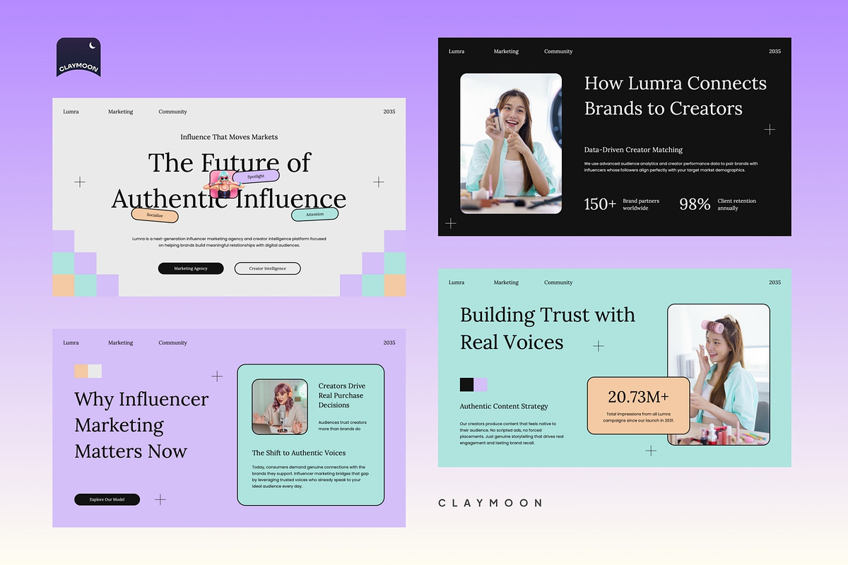 Influencer Marketing Agency, a Presentation Template by Claymoon Lab (Photo 3 of 7)