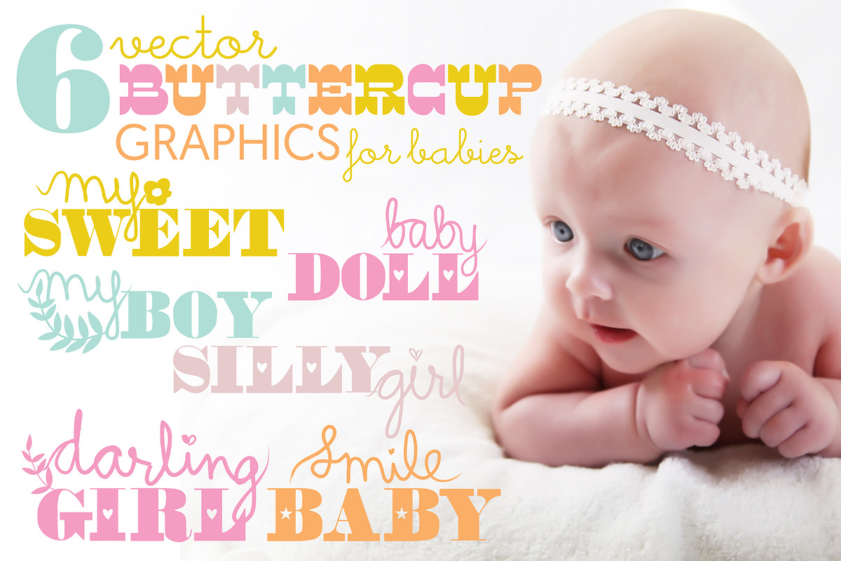 6 Buttercup Graphics for Babies, an Object Graphic by shawnanonna