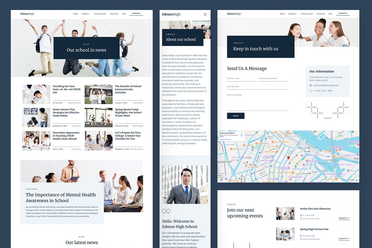 EdmunHigh Senior High School Framer, a Websites & App Template by peterdraw (Photo 3 of 7)