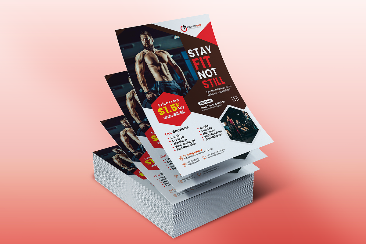 Fitness Trainer Flyer, a Flyer Template by Creativpixl (Photo 4 of 8)