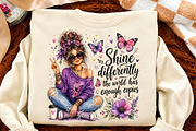 Shine Differently Purple Boho Girl, a Seasonal Illustration by Canvas Craft (Thumbnail 4 of 6)