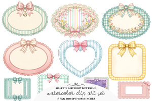 Coquette Easter Day Bow Frame Clipar, an Illustration by GatewayDesign