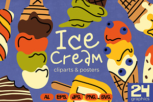 Ice Cream Cliparts & Summer Posters