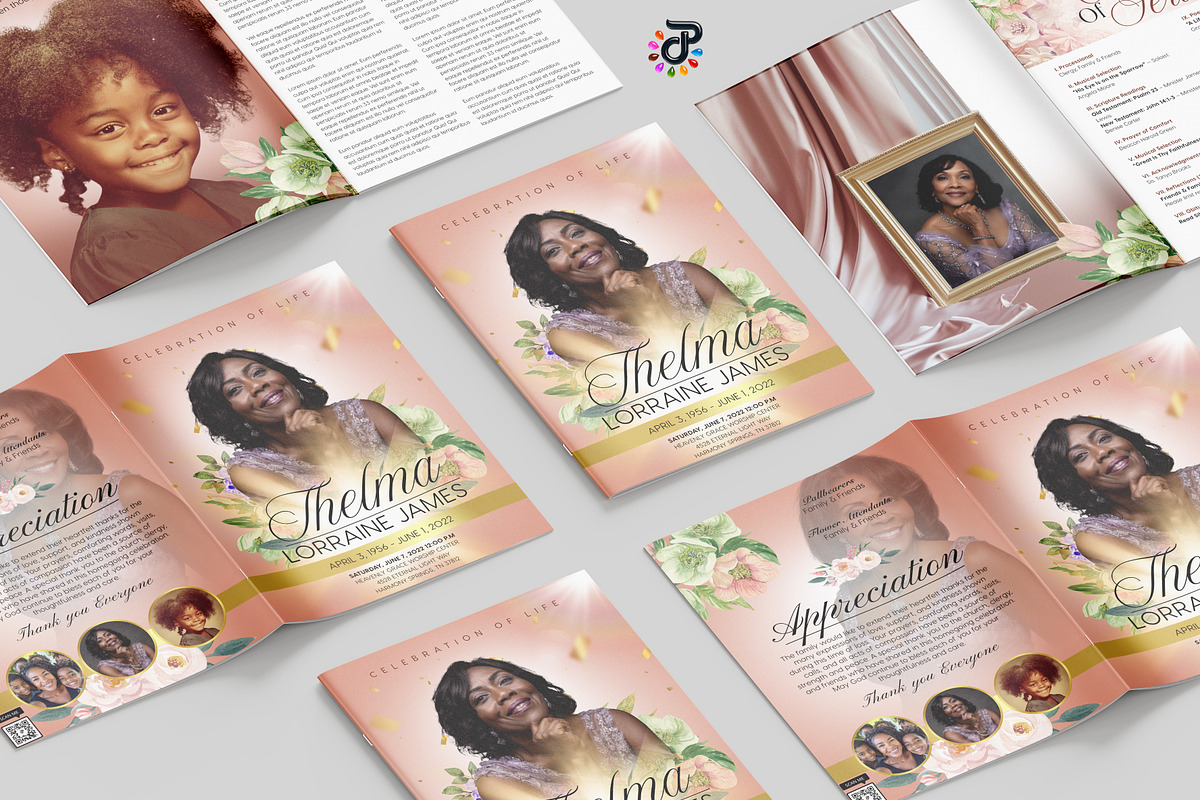 Elegant Canva Obituary Template, a Brochure Template by Protech Design ENT (Photo 2 of 9)