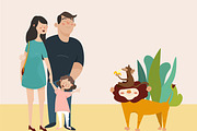 Family in ZOO, an Illustration by 2D/3D (Thumbnail 2 of 2)