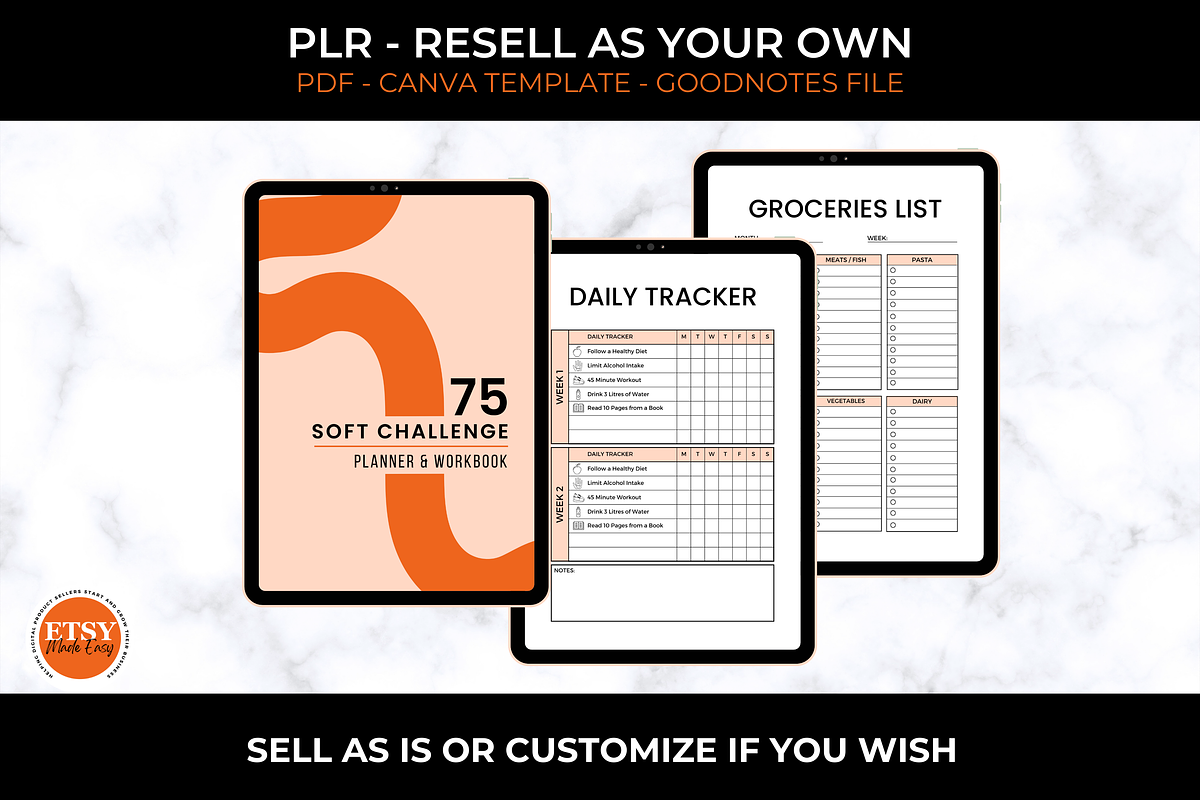 75 Soft Challenge PLR Planner, a Templates & Theme by Jennifer Magri Templates (Photo 2 of 9)
