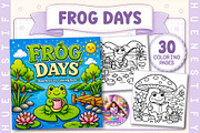 Frog Day Bold and Easy Coloring Book, a Seasonal Illustration by HueNestify (Thumbnail 1 of 4)