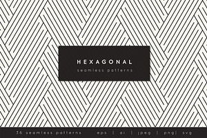 Hexagonal Seamless Patterns v.2, a Pattern Graphic by Curly_Pat