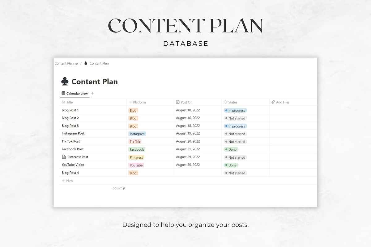 Content Planner for Notion, a Templates & Theme by AestheticOrganizer (Photo 8 of 11)