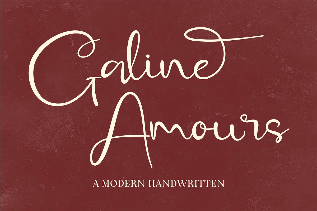 Galine Amours - Modern Handwritten, a Handwritten Font by Indotype Foundry (Photo 1 of 10)