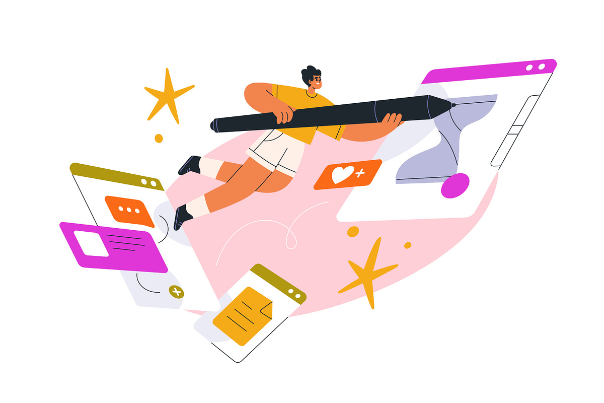 Digital content creators concept set, a Person Illustration by Good Studio (Photo 8 of 14)