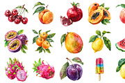 Watercolor Pastel Fruit Clipart, an Illustration by Design Market (Thumbnail 3 of 3)