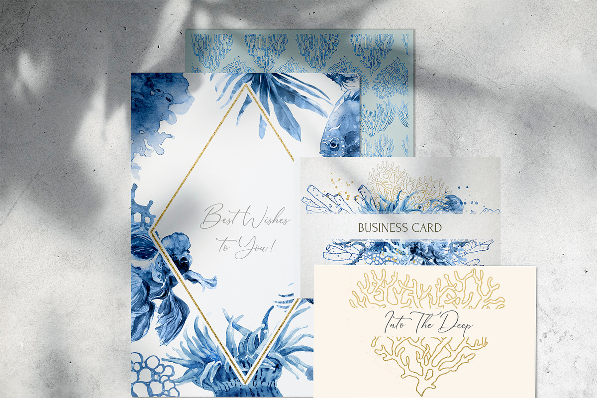 INTO THE DEEP Watercolor Collection, an Illustration by Cat In Colour (Photo 8 of 8)