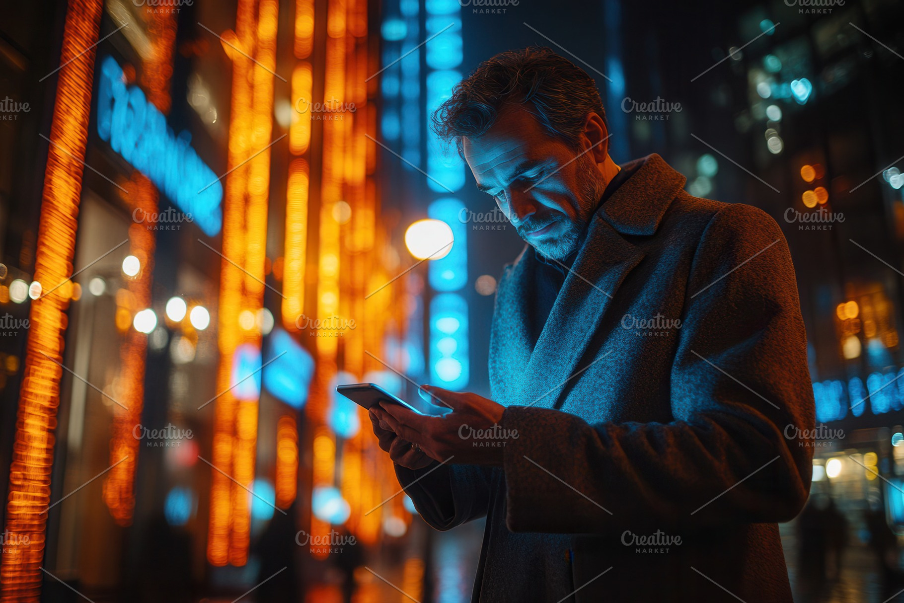 Man using smartphone while standing, a Photo by Tanuart