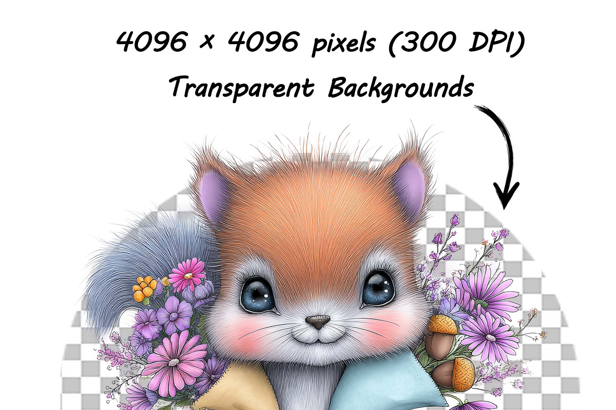 Whimsical Floral Animal Clipart Set, an Illustration by one-touch (Photo 14 of 16)