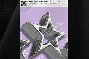 Chrome Stars Collection - 34 Png