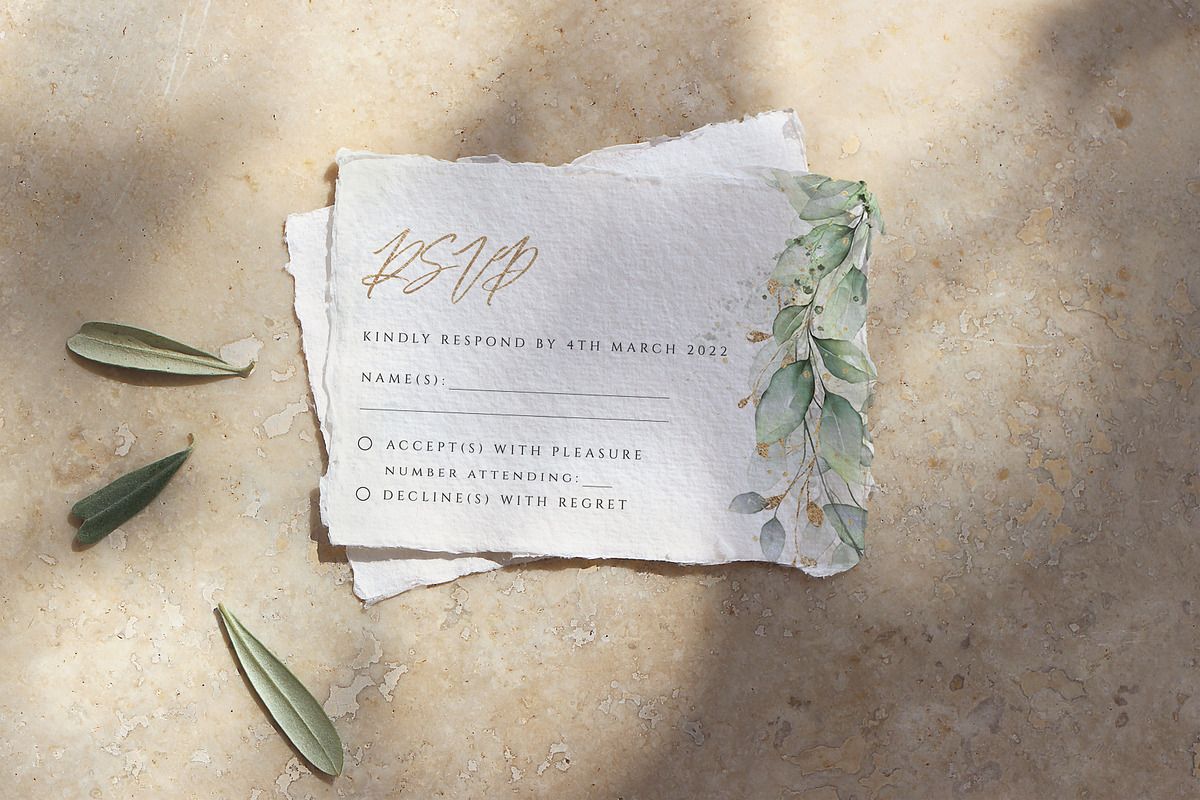 Eucalyptus Wedding Invite Suite, an Invitation Template by R Whitehurst Design (Photo 6 of 6)