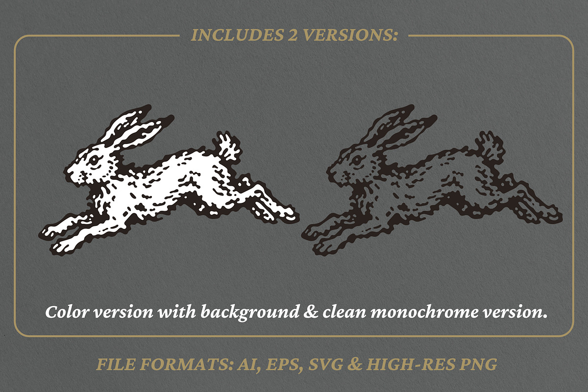 Retro illustration of a running hare, an Animal Illustration by lettett (Photo 2 of 3)