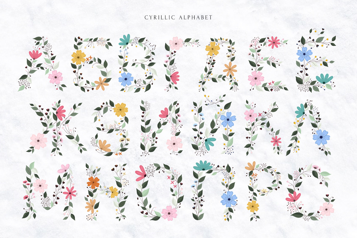 Awesome Blossom alphabet, a Symbol Font by Alice_Evans (Photo 8 of 16)