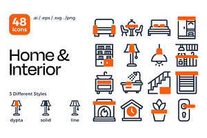 Home & Interior Icon Set, a Duotone Icon by Eklip Studio