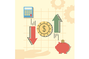 money and financial icons, a Finance Illustration by studiogstock