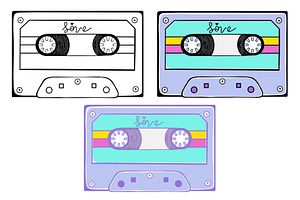 Audio Cassette. Retro Audio Tape.