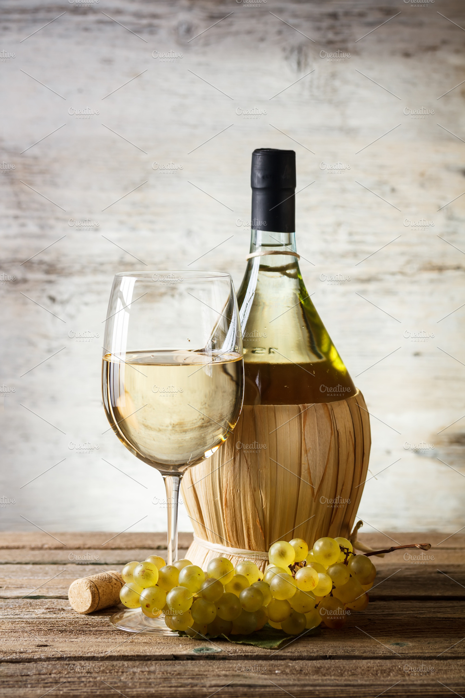 White Wine Featuring Wine Glass And Fruit