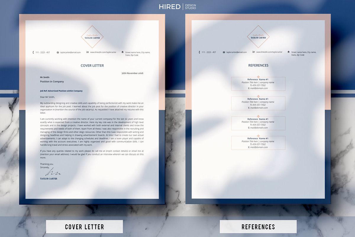 Creative CV Resume Template + icons, a Resume Template by HIRED Design Studio (Photo 3 of 12)