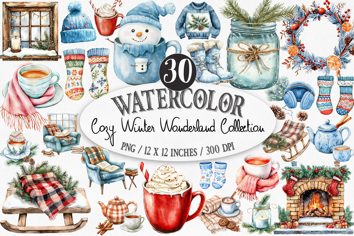 Cozy Winter Wonderland Collection, an Illustration by Designking (Photo 1 of 4)