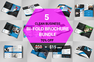 5 Clean Business Bi Fold Brochure