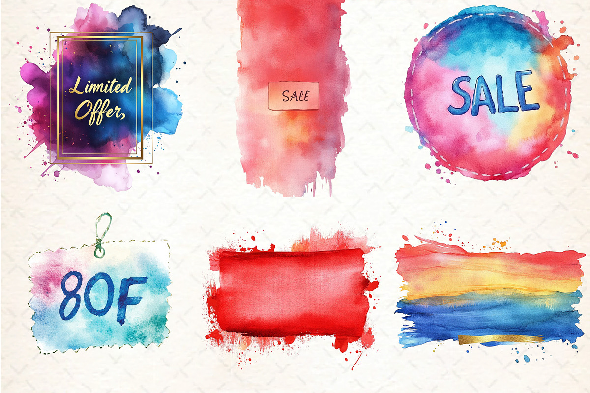 Watercolor Sale Banner Black Friday, an Illustration by DreamCafeArt (Photo 4 of 5)